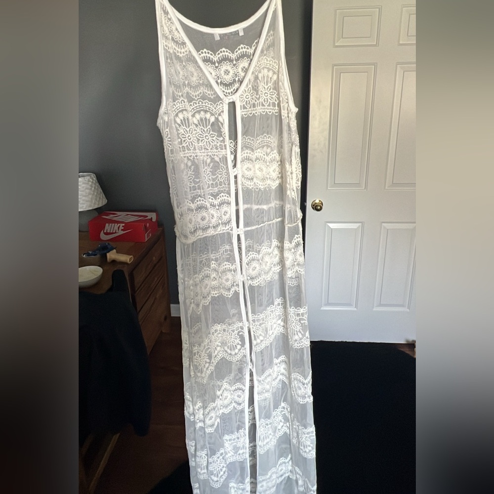 White Lace Bathing Suit Cover Up